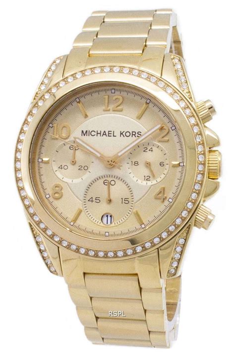 michael kors gold horn runway watch|Michael Kors chronograph watch women.